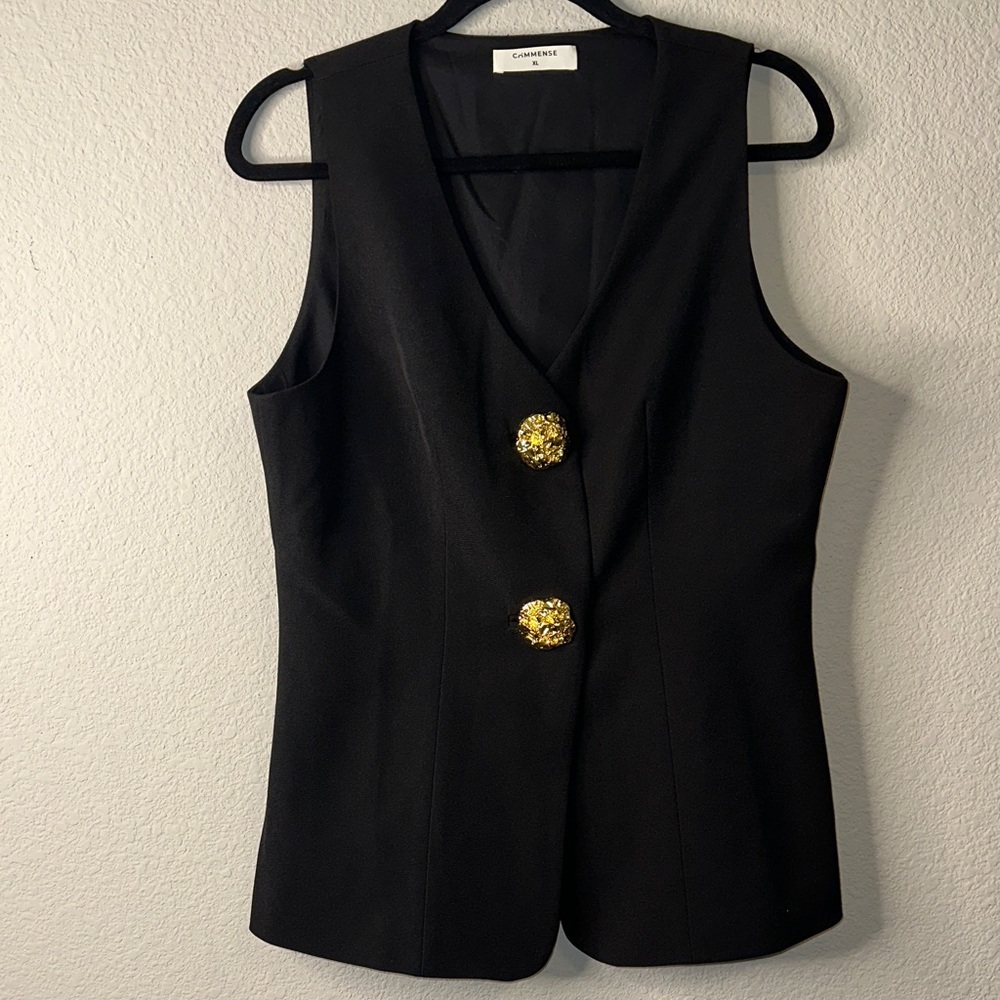 Black Vest with‎ Gold Accents